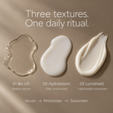 The Daily Essentials |  Bio Lift Anti-Aging Serum + Hydrobloom Moisturizer + Lumishield Sunscreen SPF 50 PA++++ (30 mL + 50 mL + 50 mL)